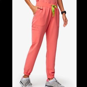 Like New. Figs Taldora Joggers in Hot Coral
